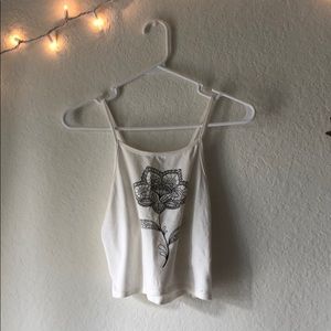 Geometrical flower print LA Hearts white crop top